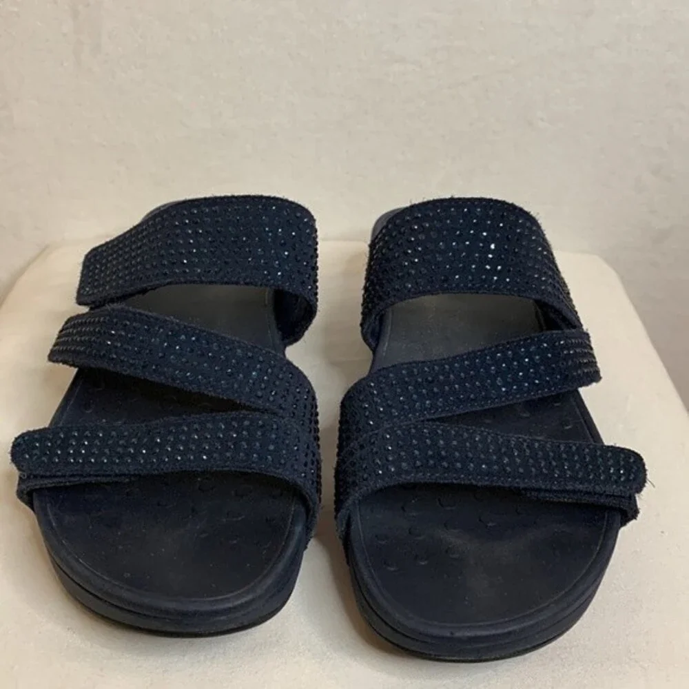 Vionic Black Sparkle Slide Sandals